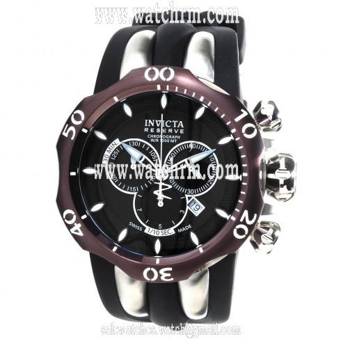 Invicta Venom Reserve Black Dial Black and Stainless Steel Men's Watch 13918