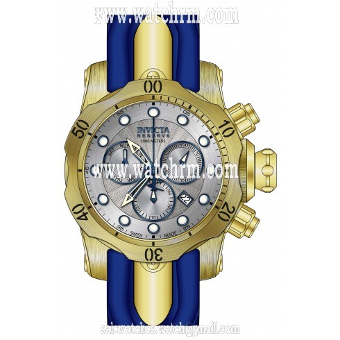 Invicta Venom Reserve Silver Dial Navy Polyurethane Men's Watch 19896