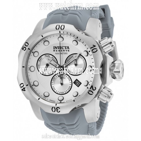 Invicta Venom Silver Dial Grey Silicone Men's Watch 19914