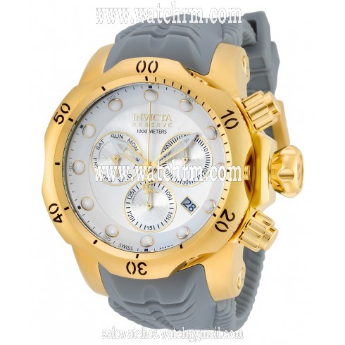 Invicta Venom Silver Dial Grey Silicone Men's Watch 19919