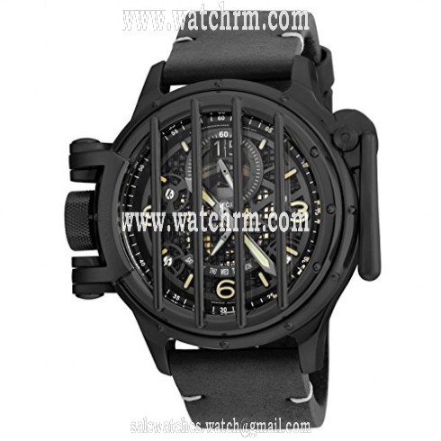 Invicta Vintage Black Dial Black Leather Men's Watch 20256