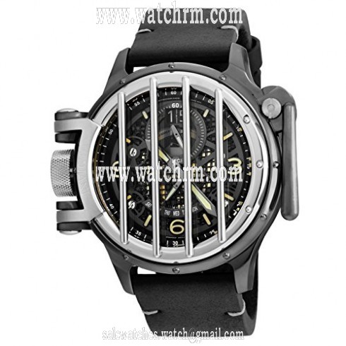 Invicta Vintage Black Dial Black Leather Men's Watch 20260