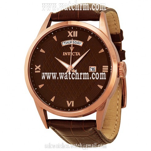 Invicta Vintage Brown Dial Brown Leather Men's Watch 12247