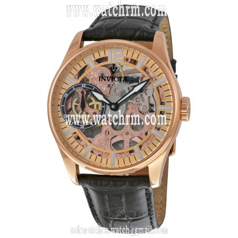 Invicta Vintage Mechanical Rose Gold Skelton Dial Men's Watch 12407
