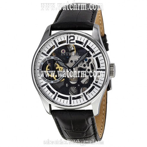 Invicta Vintage Mechanical Silver Skelton Dial Men's Watch 12403