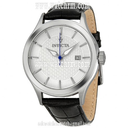Invicta Vintage White Dial Black Leather Men's Watch 12238