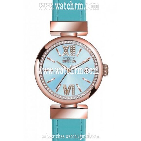 Invicta Wildflower Blue Dial Blue Leather Ladies Watch 15544