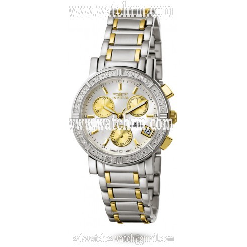 Invicta Wildflower Chronograph Diamond Mother of Pearl Dial Two-tone Ladies Watch 4719
