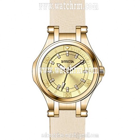 Invicta Wildflower Gold Dial Beige Polyurethane Ladies Watch 21760