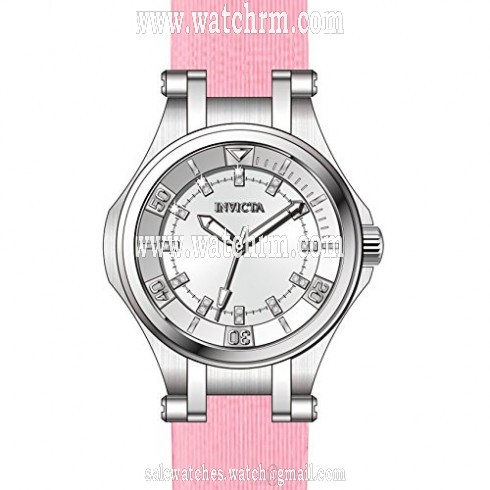 Invicta Wildflower Silver Dial Pink Polyurethane Ladies Watch 21758