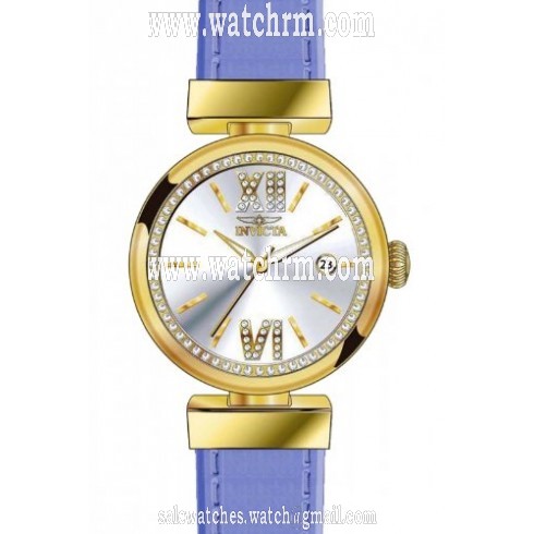 Invicta Wildflower Silver Dial Purple Leather Ladies Watch 15543