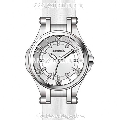 Invicta Wildflower Silver Dial White Polyurethane Ladies Watch 21755