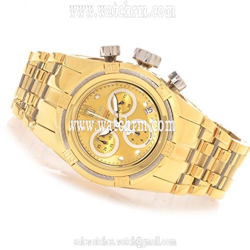 Invictor Jason Taylor Bolt Zeus Gold Dial Yellow Gold-plated Ladies Watch 14608