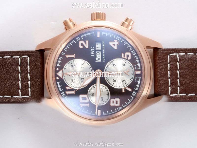 IWC Antoine Saint-Exupery IW371702 Brown Dial Automatic Stainless Steel with Rose Gold Bezel Watch