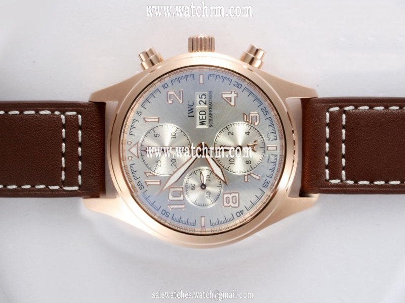 IWC Antoine Saint-Exupery IW371711 42mm Brown Cow Leather Strap White Dial Watch