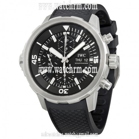 IWC Aquatimer Chronograph Black Dial Black Rubber Men's Watch IW376803