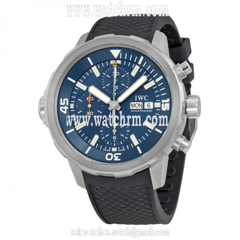IWC Aquatimer Chronograph Blue Dial Black Rubber Men's Watch IW3768-05