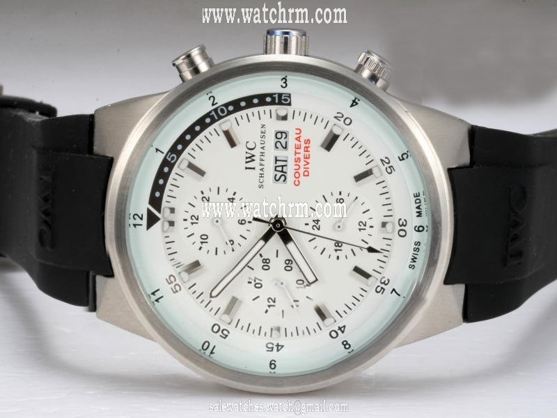 IWC Aquatimer Chronograph IW378203 White Dial Black Rubber Strap 42mm Watch