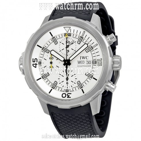 IWC Aquatimer Chronograph Silver Dial Black Rubber Men's Watch IW376801