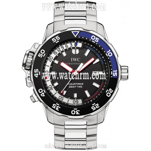 IWC Aquatimer Deep Two Black Dial Stainless Steel Men's Watch IW354701