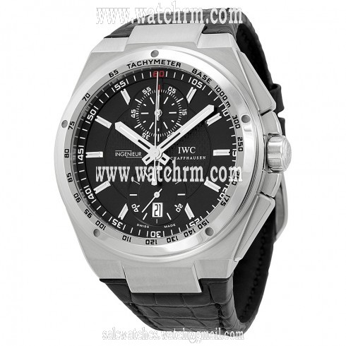 IWC Big Ingenieur Chronograph Automatic Black Dial Black Leather Men's Watch IW378406
