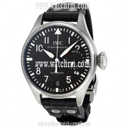 IWC Big Pilot Black Dial Black Leather Men's Watch IW500901