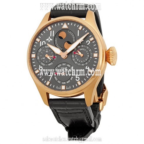 IWC Big Pilot Grey Dial Leather Strap Automatic Men's Watch IW502638