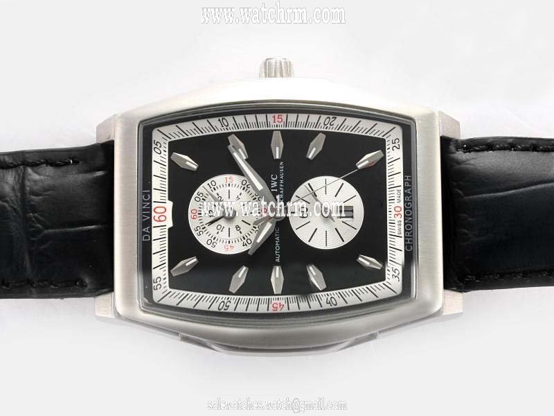 IWC Da Vinci Chronograph IW376413 Stainless Steel Case Rectangle Black Dial Watch