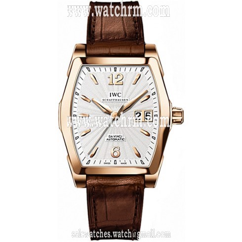 IWC Da Vinci Silver Dial 18kt Rose Gold Brown Leather Men's Watch IW452311