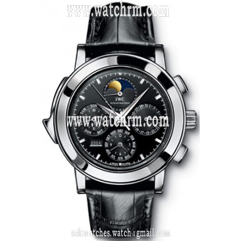 IWC Grande Complication Black DIal Chronograph Black Leather Men's Watch IW377017