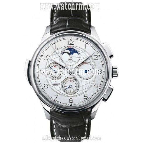 IWC Grande Complication Silver Dial Black Leather Automatic Men's Watch IW377401