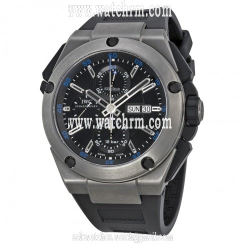 IWC Ingenieur Chronograph Black Dial Black Rubber Men's Watch IW376501