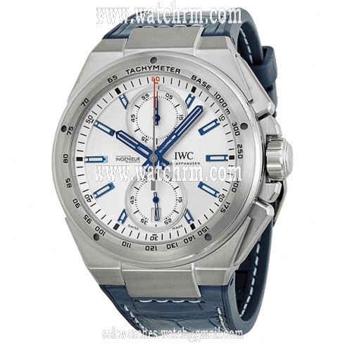 IWC Ingenieur Chronograph Racer Silver Dial Rubber Strap Men's Watch IW378509