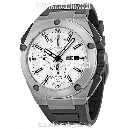 IWC Ingenieur Double Chronograph Silver Dial Rubber Strap Automatic Men's Watch IW386501
