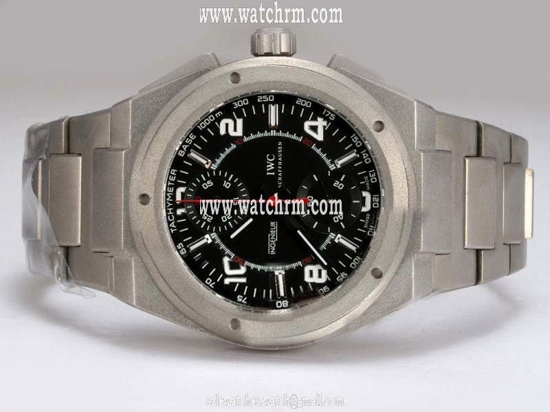 IWC Ingenieur Ingenieur Chronograph IW372503 Silver Titanium Strap 42.5mm Black Dial Watch