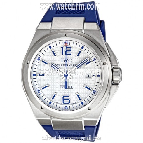 IWC Ingenieur Mission Earth White Dial Blue Rubber Strap Automatic Men's Watch IW323608