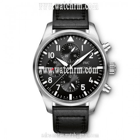 IWC Pilot Black Dial Automatic Men's Chronograph Watch IW377709