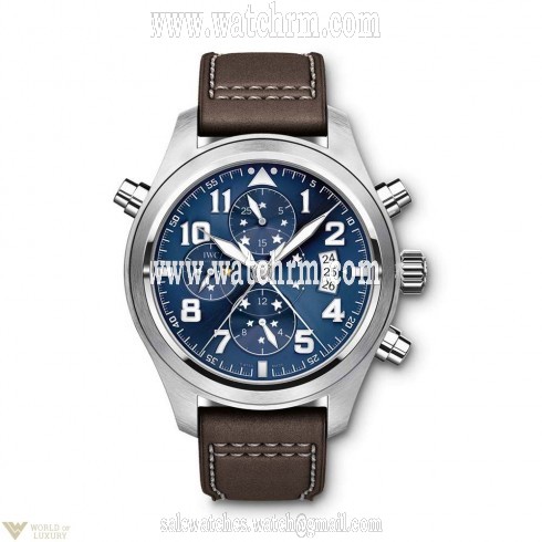 IWC Pilot Midnight Blue Dial Double Chronograph Automatic Men's Watch  IW371807