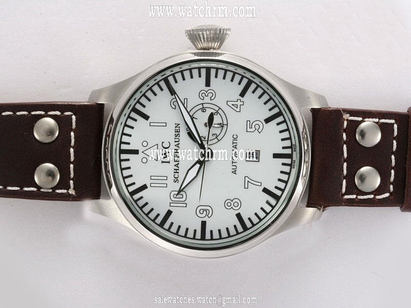 IWC Pilots Classic Big Pilots IW500401 46mm Brown Ostrich Leather Strap Midsize Watch