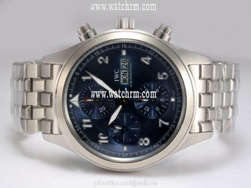 IWC Pilots Classic Chronograph IW371704 Automatic Black Dial Stainless Steel Bezel Watch