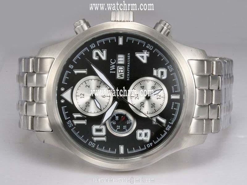 IWC Pilots Spitfire Chronograph IW371705 Black Dial Stainless Steel Bezel Watch