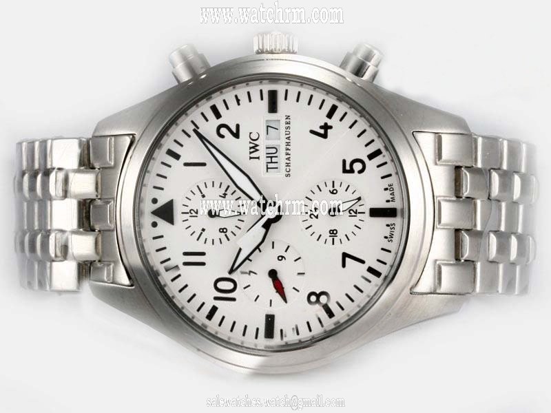 IWC Pilots Spitfire Chronograph IW371705 Midsize Automatic Round Watch