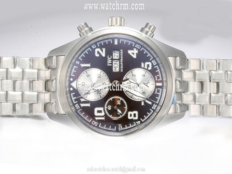 IWC Pilots Spitfire Chronograph IW371705 Stainless Steel Bezel Automatic Black Dial Watch
