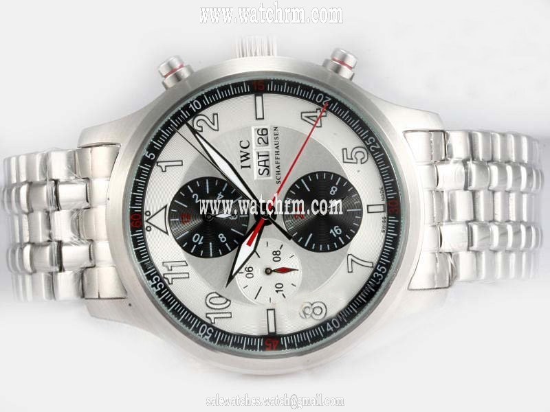 IWC Pilots Spitfire Chronograph IW371705 Stainless Steel Case 43mm White Dial Watch