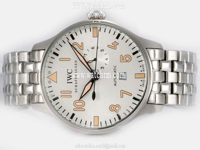 IWC Pilots spitfire Spitfire UTC IW325112 White Dial Stainless Steel Case Round Watch
