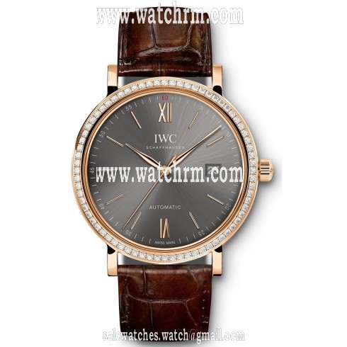IWC Portofino Anthracite Dial Diamond Automatic Men's Watch 3565-16