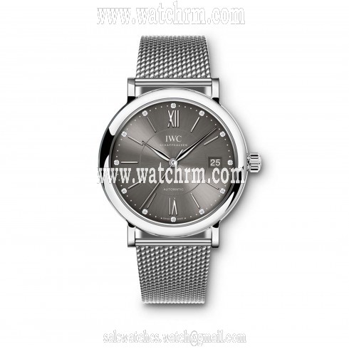 IWC Portofino Anthracite Diamond Dial Stainless Steel Automatic Unisex Watch 4581-10
