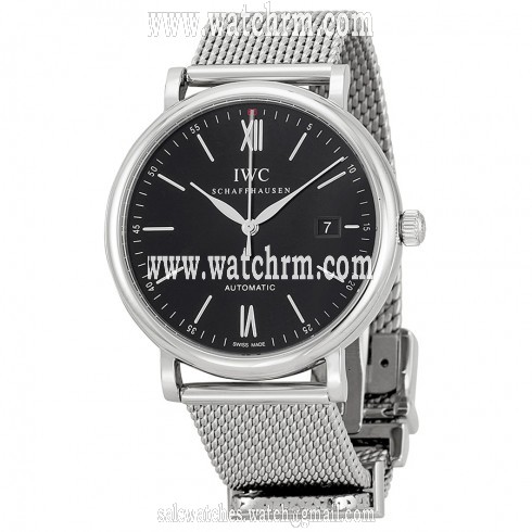IWC Portofino Black Dial Stainless Steel Men's Watch IW356506