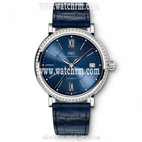 IWC Portofino Blue Dial Alligator Leather Automatic Unisex Watch IW458111