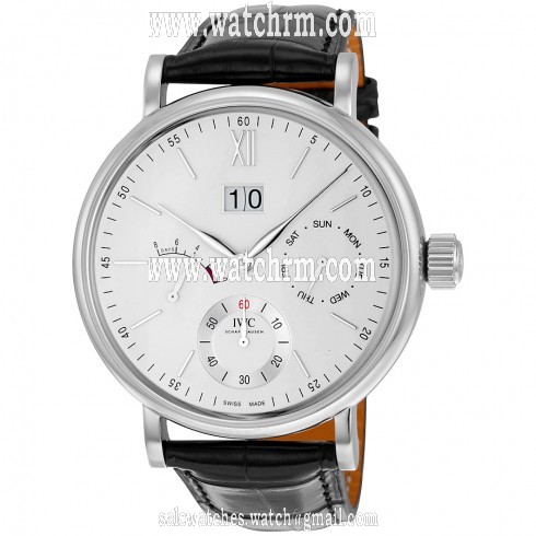 IWC Portofino Day Date Silver-Plated Dial 8 Day Power Reserve Men's Watch IW516201